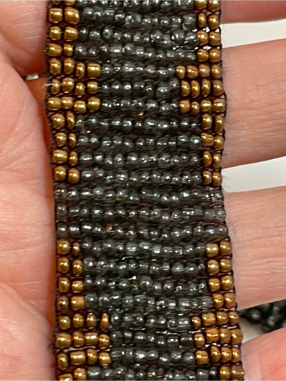 Pre-owned Boho Style Multi-strand Multi-color Seed Bead Necklace - Black Coppery - Picture 10 of 15